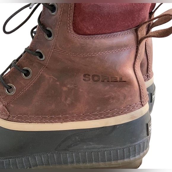 Sorel Men's Cheyanne Lace-up Waterproof Leather Duck Boots Size 8.5 Brown - Picture 6 of 8
